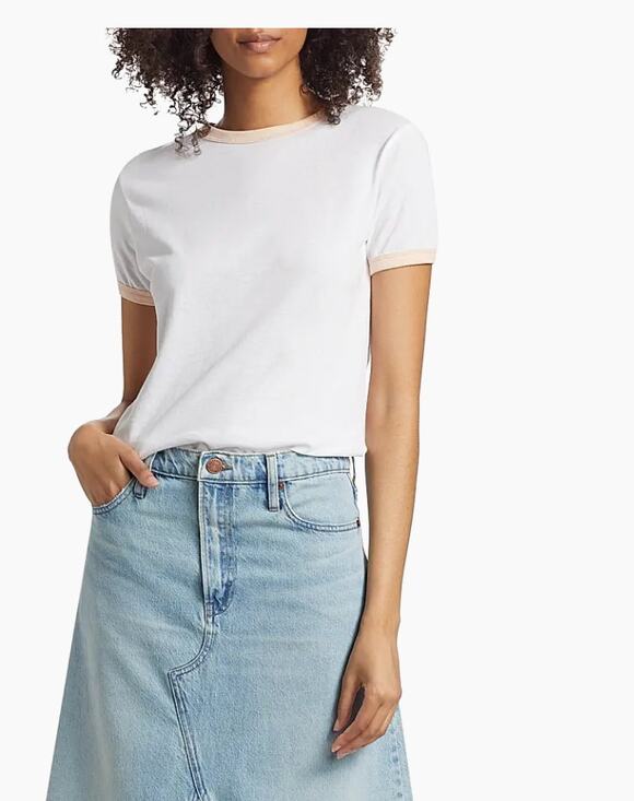 Frame Denim Tops - FRAME Denim Vintage Baby Ringer Tee White L